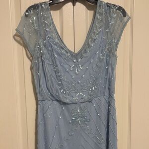 Elegant Blue Embroidered Dress size6